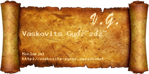Vaskovits Győző névjegykártya